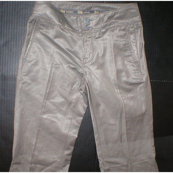 New $215 Womens 26 7 for all mankind Pants Super Flare Trouser Mocha Satin Twill - Picture 3 of 4